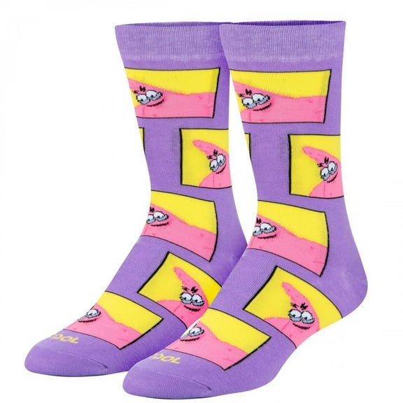 Cool Socks, SpongeBob SquarePants, Patrick, Mens Womens Crew, Funny  Print, Large