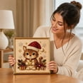 thumbnail image 7 of Christmas Pearl Diamond Art Kit for Adults 5D Sparkling Raised Bead Painting Set on Framed Canvas Complete DIY Craft with Cat Patterns Holiday Home Wall Decor Gift for Beginners, 7 of 7