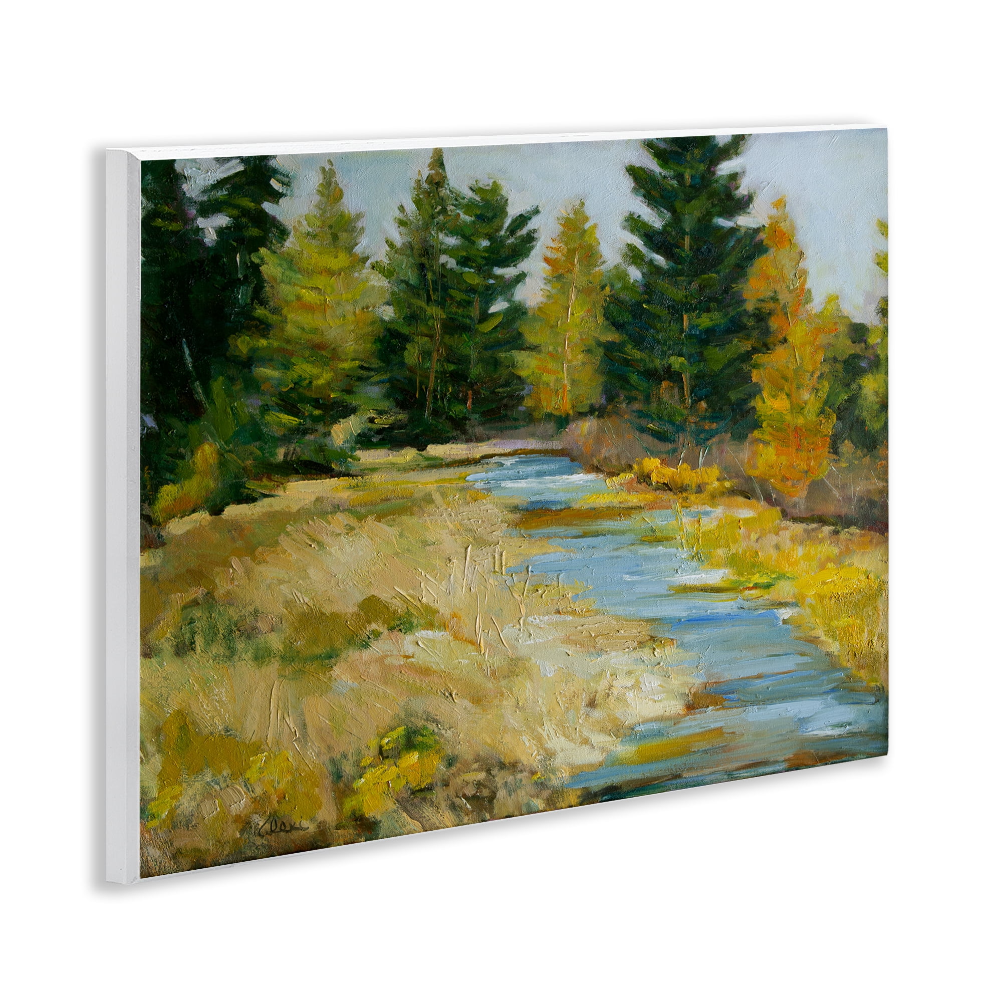 Stupell Industries A Fine Creekside Landscape Landscape & Nature Painting Unframed Art Print Wall Art, 14 x 11