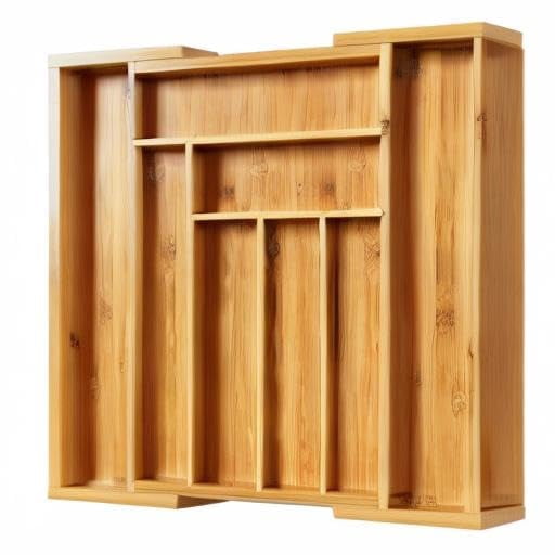 Bamboo Expandable Silverware Drawer Organizer Adjustable Utensil Tray Wood Cutlery Holder for Kitchen Storage and Home Organization