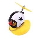 Adorable Patito amarillo Decoración de motocicletas Modelo de pato Patito de juguete Hélice Decoración de bicicletas Accesorios decorativos para automóviles Molino de viento Pato de vinilo de caucho