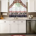thumbnail image 3 of Ergode Rooster - Printed Tier and Swag Window Curtain Set - 57x36 - Burgundy, 3 of 5
