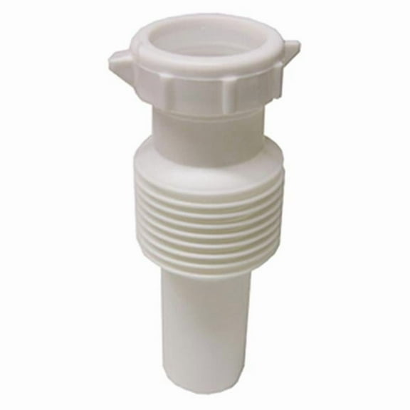 03-4315 1.25 in. White PVC Flexible Slip Joint Tailpiece