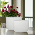thumbnail image 6 of Deyara Embossed Diamond Oval Planter Set (Set of 2), 6 of 8