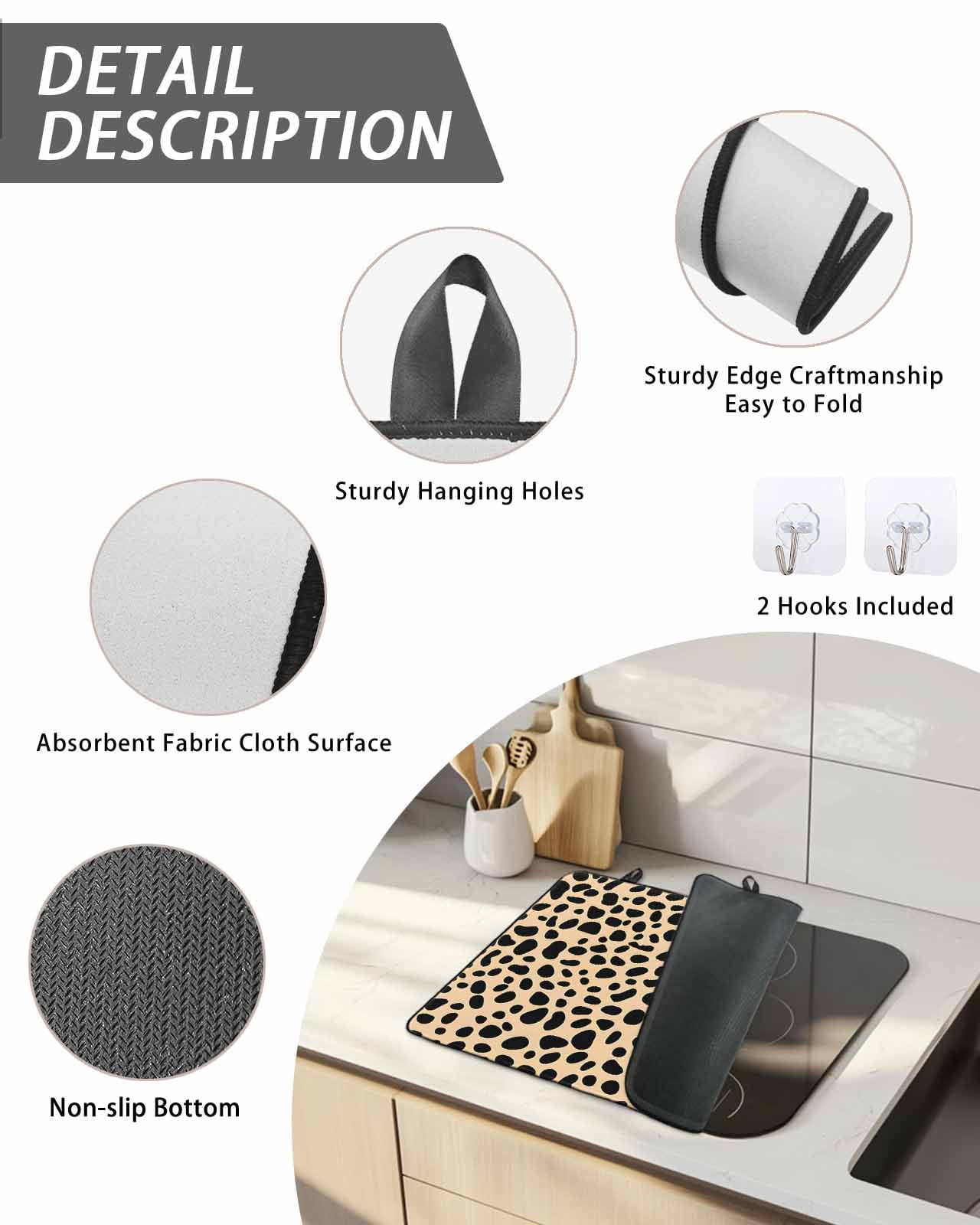 Stove Top Covers for Electric Stove, Black Beige Modern Glass Stovetop Cover Protector, Abstract Art Retro Induction Cooktop Protector Oven Mat for Kitchen Countertop 24"x21"