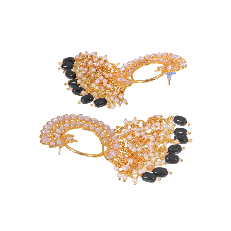 Indian Jewelry Set For Women – Oxidized Gold/Silver Choker Necklace & Jhumka Earrings | Bollywood Ethnic Accessories