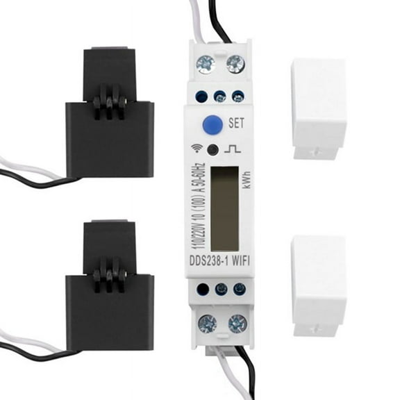 2 Phase 3 Wires 110V 110V 100A Din Rail 18mm Tuya WIFI Smart Energy Meter Power Consumption Monitor KWh Wattmeter