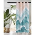 thumbnail image 3 of Ocean Wave Thermal Insulated Blackout Curtains for Bedroom 54 Length Teal Gradient Beach Boho Room Darkening Curtain 1 Panel Grommet Window Curtain Drape for Living Room Nursery Room, 3 of 7
