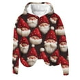 thumbnail image 2 of Clear 50% off Wycnly Christmas Sweater Womens Christmas Hoodies Tops Plus Size Girls Cute Santa Claus Print Hooded Sweatshirt Winter Warm Thickened Fleece Pullover Sweate, 2 of 6