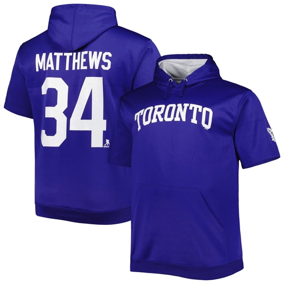 Men's Fanatics Auston Matthews Blue Toronto Maple Leafs Big & Tall Name & Number Pullover Hoodie