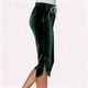 thumbnail image 4 of Karight Women's Vintage Velvet Capris - Stretch Casual Elastic High Waisted Versatile Straight Leg Lounge Pants with Pockets, 4 of 5