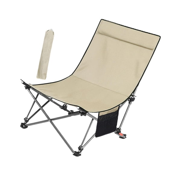Silla de camping ajustable y portátil con bolsa de transporte. Silla plegable ligera. Caqui