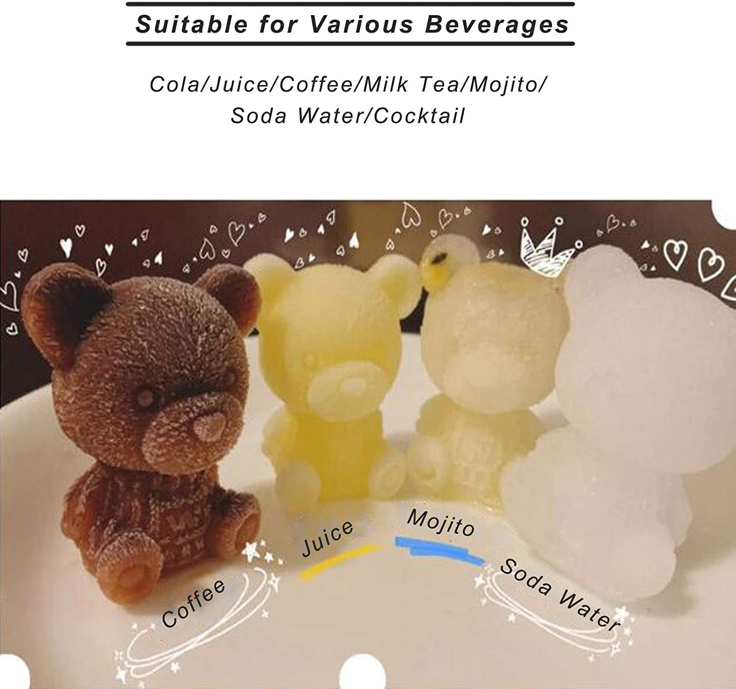 Multitrust 3D Teddy Bear Mold Silicone Soap Mold Ice Cube for