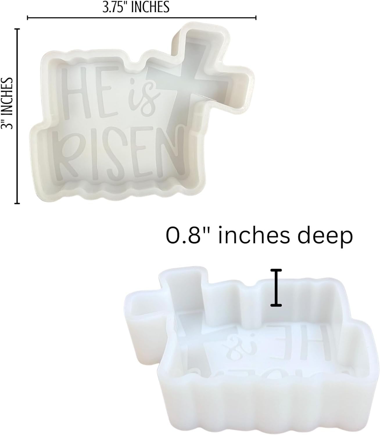 Christian Jesus Religious Car Freshie Silicone Molds  Bulk 4 pk Car Freshener Scented Aroma Bead Oven Safe 450 F He is Risen, Cross, Blessed, I Am Always with You Cardinal