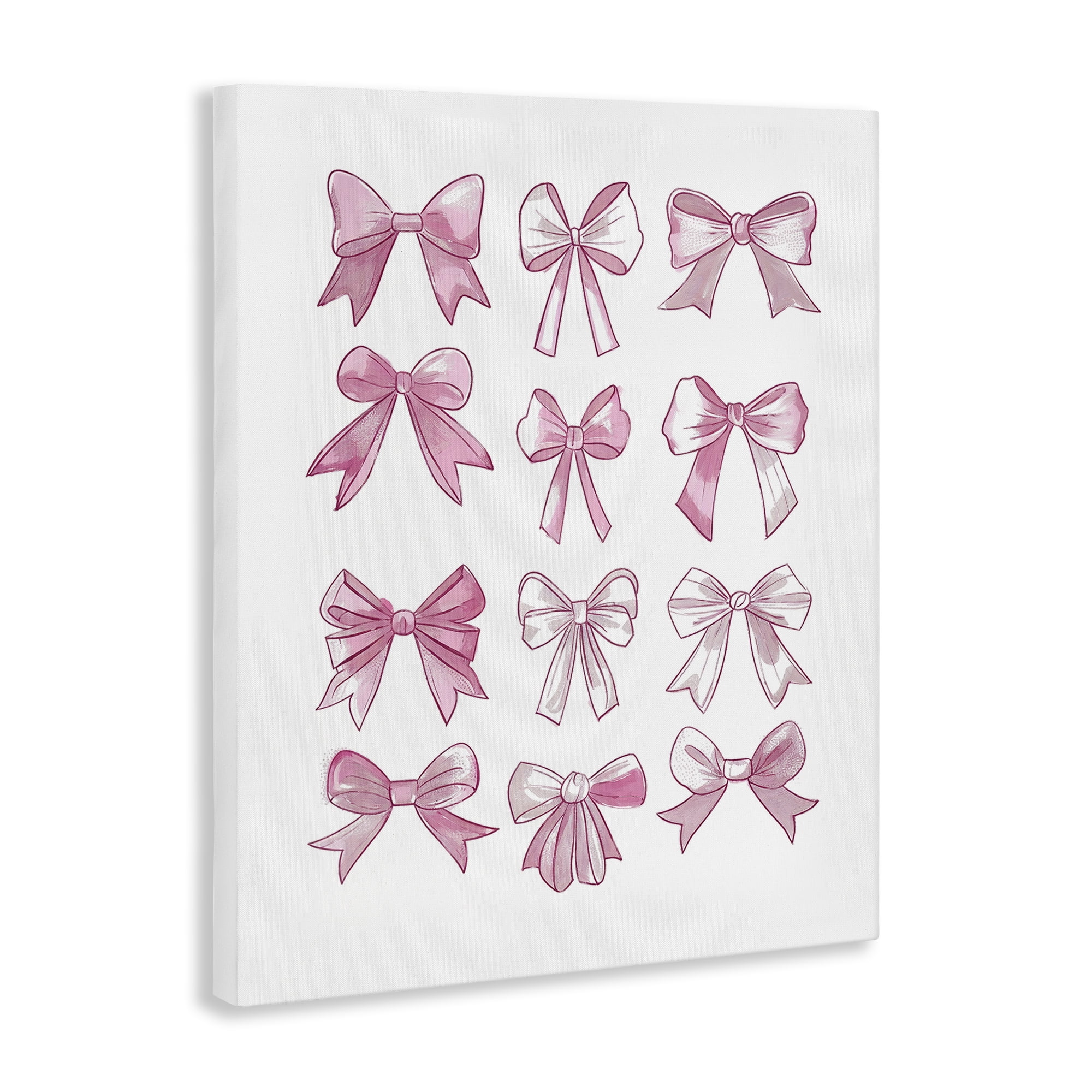 Stupell Industries Fabulous Bows Pattern Beauty & Fashion Painting Gallery Wrapped Canvas Art Print Wall Art, 24 x 30