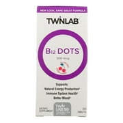 Twinlab B12 Dots - Vegetarian Vitamin B12 Sublingual Natural Energy Pills - B12 Vitamins for Nerve & Brain Health, Energy Boost & More - Vitamin B 12 500 mcg, Cherry Flavor 250 Lozenges (Pack of 1)