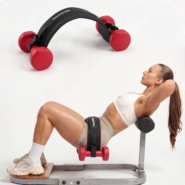 Cinturón de empuje de cadera PowerStrides para mancuernas, gimnasio en casa