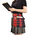 thumbnail image 2 of Yayeee Waist Apron with Pockets for Cooking Waterproof Half Server Aprons, Red and Blue Pattern, 2 of 7