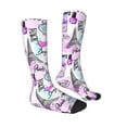 thumbnail image 3 of Picia Women Crew Soft Moisture-wicking Socks Eiffel Tower and Hearts Pattern Design Cotton Socks, One Size fit All, 3 of 9