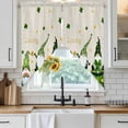 thumbnail image 6 of St. Patrick's Day Swag Valances for Windows, Kitchen Curtains 36 Inch Length 2 Panels Set, Green Gnomes Gold Coin Shamrock Beige Short Curtains for Small Windows Rod Pocket Cafe Curtains 28"x36", 6 of 8