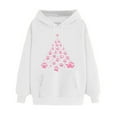 thumbnail image 2 of UPPADA Women's Merry Christmas Hoodies Oversized Long Sleeve Sweatshirts Funny Xmas Print Shirts Holiday Pullover Tops with Pocket Women Hooded Sweatshirt Pullover White,XXL, 2 of 5