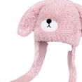thumbnail image 6 of Milageto Women Winter Hat with Ear Flaps Plush Hat Windproof Furry Bear Hat with Ears Pink, 6 of 7