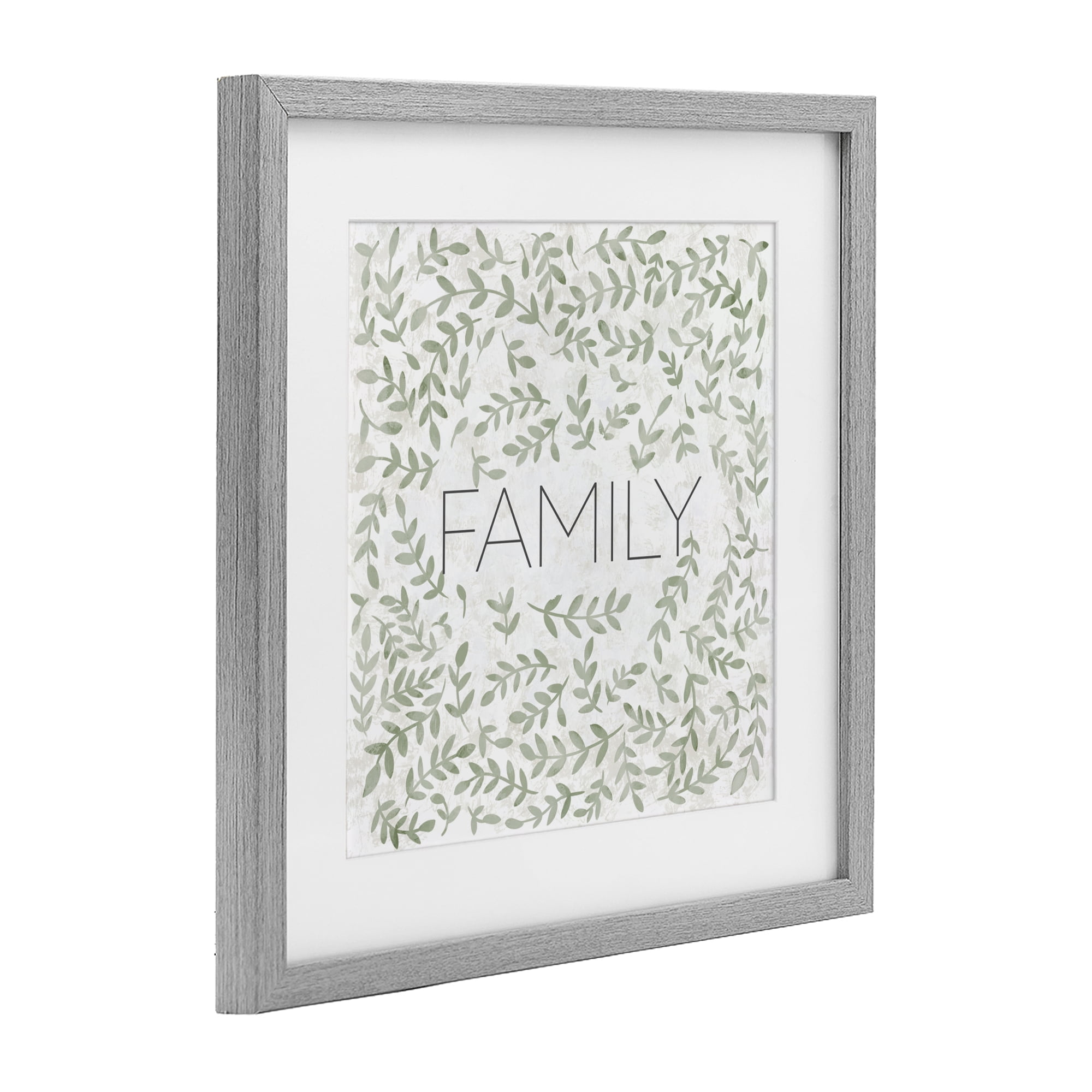 Stupell Industries Curved Ivy Sprigs Family Gray Framed Print Under Glass, design by SD Graphics Studio