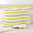 thumbnail image 3 of Yellow Grey Outdoor Waterproof Pillow Covers, Farmhouse Watercolor Modern Geometric Decorative Square Throw Pillowcase Sofa Cushion Sham for Patio/Couch/Chair, 20"x20" 2 Pack, 3 of 8