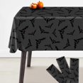 thumbnail image 1 of Black Halloween Tablecloth Plastic - Large 54x90 inches, Pack of 3 | Black Plastic Halloween Tablecloths Halloween Table Decorations, 1 of 4