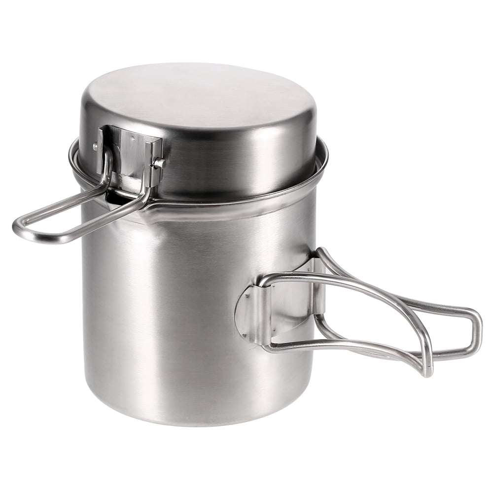 Baoblaze Portable Stainless Steel Outdoor Cooking Hanging Pot Cookware for Camping Backpacking Hiking