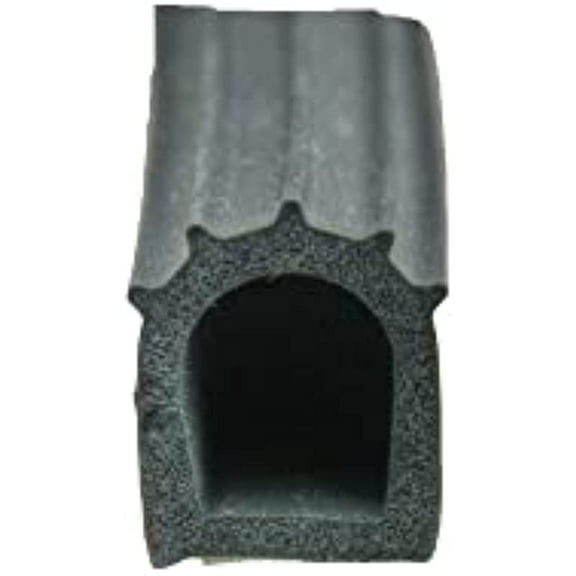 AP Products 018-023-PT Black 1" x 1" Ribbed Rubber D-Seal with Tape