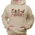 thumbnail image 2 of Smiley Jesus Is the Reason Christmas Hoodie Sweatshirt Unisex 4X-Large Sand, 2 of 5