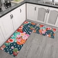 thumbnail image 2 of Pioneer Flower Floral Print Pattern Kitchen Rugs Sets Of 2,Anti Fatigue Kitchen Mat Rugs Non Slip Washable,Decorative Kitchen Floor Mats for Kitchen,Sink,Laundry,17"x30"+17"x47", 2 of 7