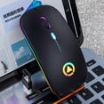 thumbnail image 3 of Computer Mouse, 2.4G Wireless Rechargeable Bluetooth 3.0/5.0 Mute Gaming Mouse for Computer Black One Size, 3 of 8