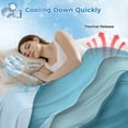 thumbnail image 2 of Aqua Beige Ombre Cooling Blanket for Hot Sleepers, Soft Breathable Cool Summer Blanket for Night Sweats, Modern Abstract Moire Art Geometric Lightweight Ice Silk Bed Throw Blankets All Season 60"x80", 2 of 9