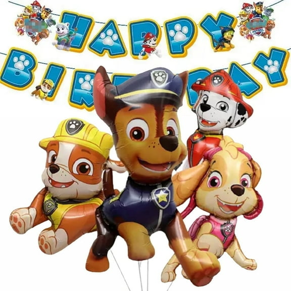 6 PCS Puppy Balloons Chase Dog Balloons Marshall Dog Balloons Paw Balloons Birthday Party Balloons