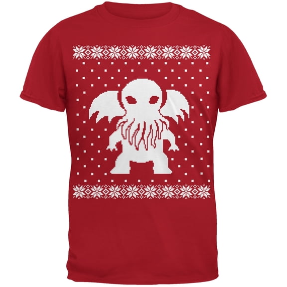 Big Cthulhu Ugly Lovecraft Sweater Red Youth T-Shirt