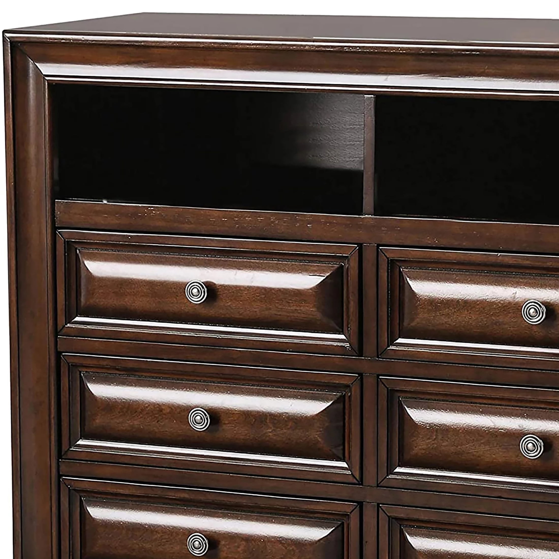 Furniture of America Damien 6-Drawer Media Chest, Brown Cherry