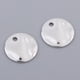 thumbnail image 2 of Colgante redondo de plata de ley 925 de 8 mm para joyería. 2 piezas de oro blanco, 2 of 9