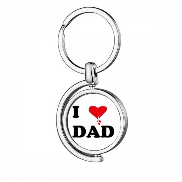 Me encanta papa amor felicidad rotating keychain metal keyring holder