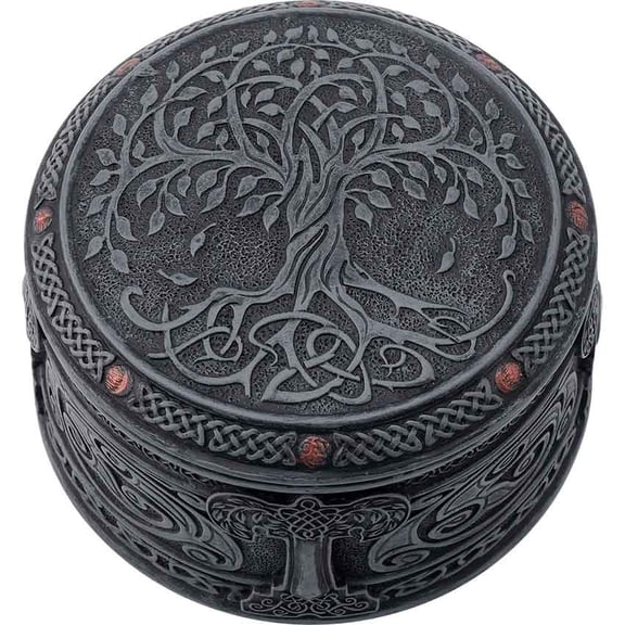 Tree of Life Round Trinket Box by Medieval Collectibles