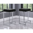 thumbnail image 3 of Dorrington Faux Leather Backless Counter Height Stool in White/Silver (Set of 2), 3 of 5