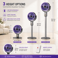 thumbnail image 3 of USB Rechargeable Floor Fan, Purple Oscillating Quiet Cooling Fan, Adjustable rate Standing Fan, Portable Low Noise Air Circulator for Home Bedroom Office Outdoor Camping Summer Use, 3 of 14