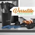 thumbnail image 6 of NutriChef 10-Piece Non-stick Heat Resistant Silicone Kitchen Gadgets Cookware Tools, (Blue/Black), 6 of 7