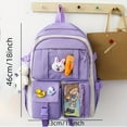 thumbnail image 2 of 5pcs Backpack Crossbody Bag Handbag Drawstring Bag And Pen Bag Set, Cute Cartoon High School Junior High School Students Large Capacity All-match Backpack, Cute Sweet Student Backpack With Cute Rabbit And Carrot Charms, 2 of 5