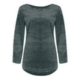 thumbnail image 3 of Endives Womens Thermal Underwear Top Crew Neck Plush Top Long Sleeve Thin Fashion Pullover Tops Plus Size S-5XL, 3 of 4