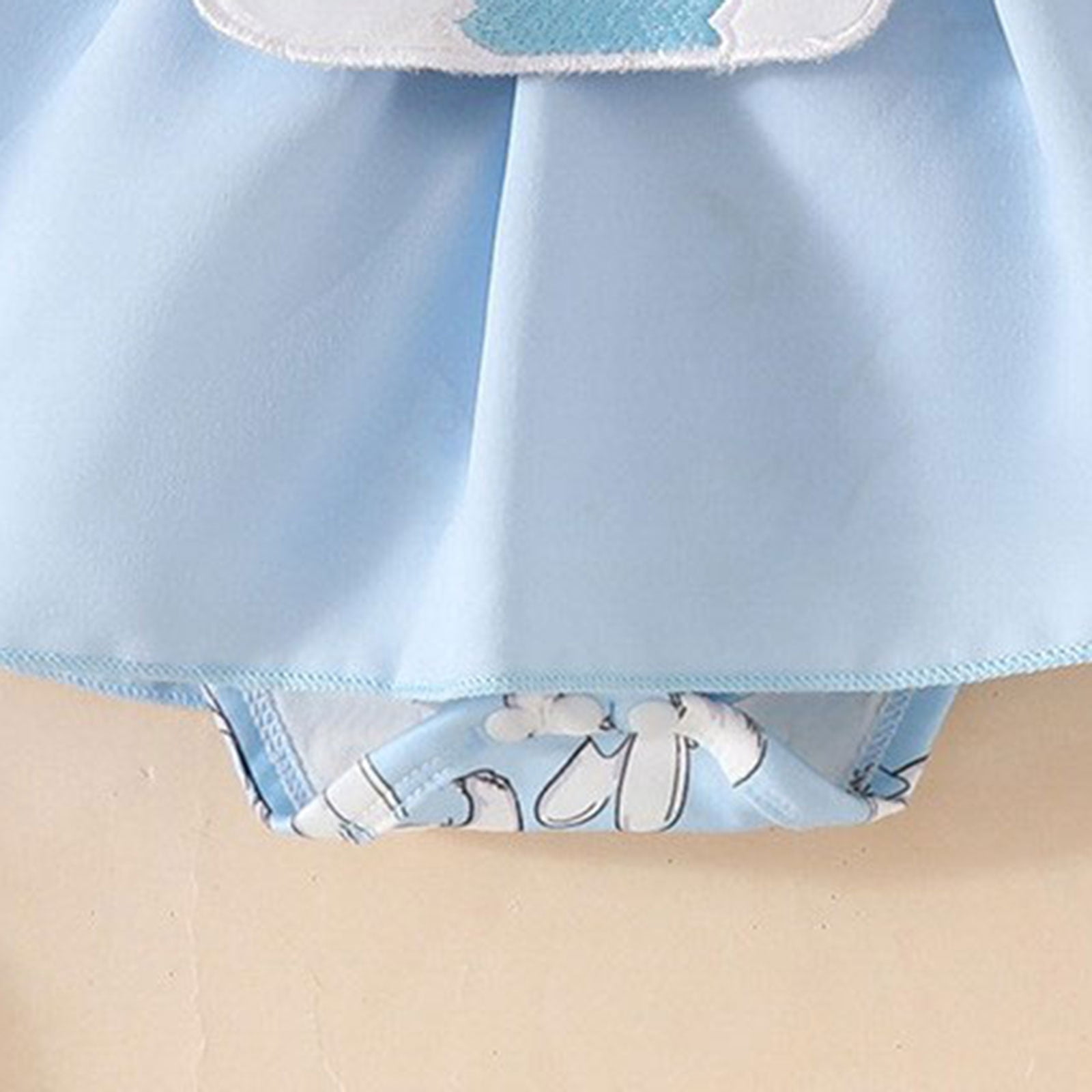 Staki Baby Dress Bodysuit Newborn Baby Girl Summer Dress Ruffle Sleeveless Floral Embroidery Romper Dress Headband Beautiful Clothes Set 0-18M(Dark Blue,9-12 Months)