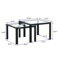 thumbnail image 3 of Smuxee Modern Square Nesting Coffee Table Set of 2 Transparent Glass Finish, Living Room, 3 of 7