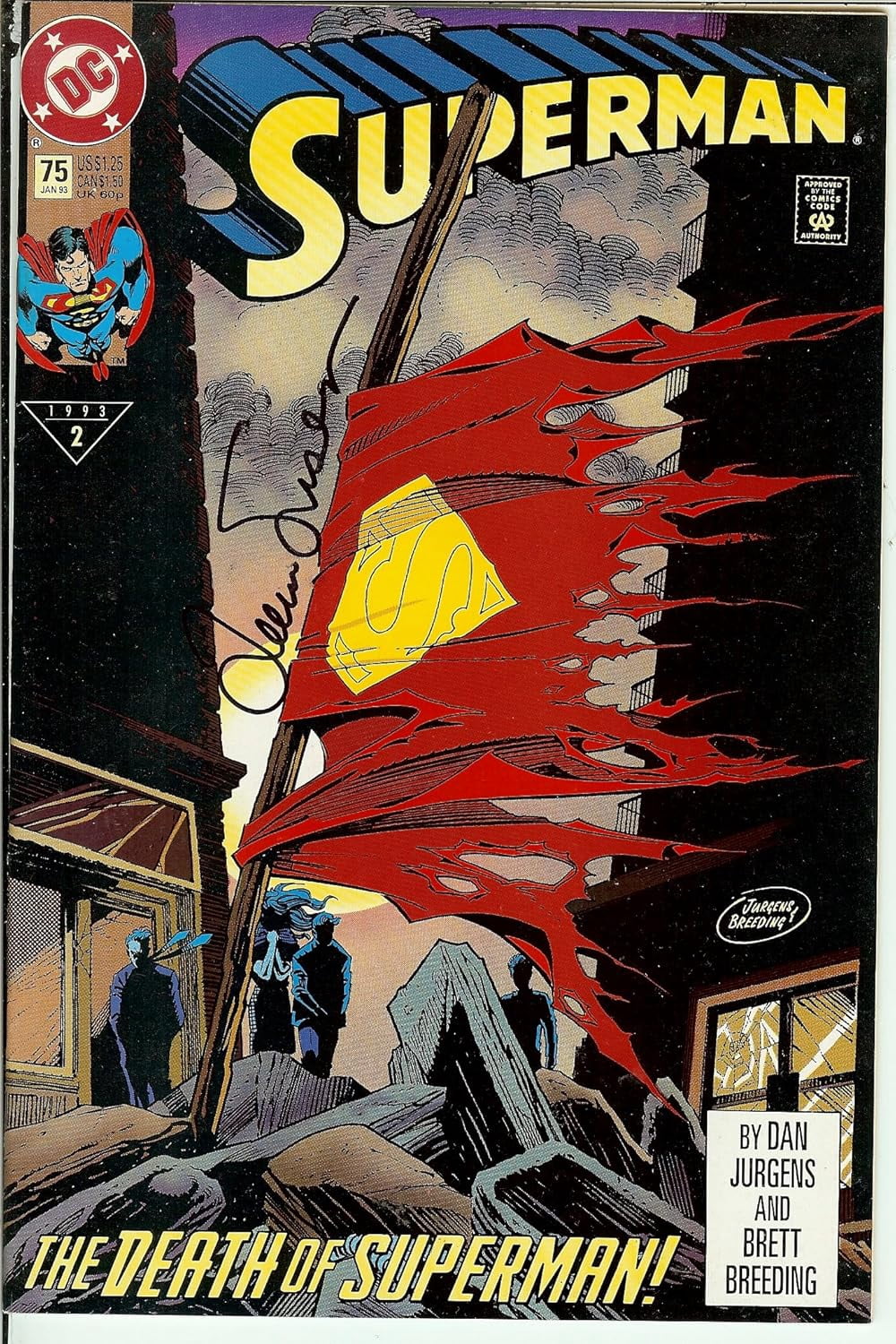 Superman #75 Death Issue Signed Louise Simonson