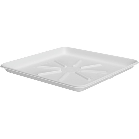 Jones Stephens J04300 28" x 30" Washing Machine Pan with Side Mount Drain, White - White